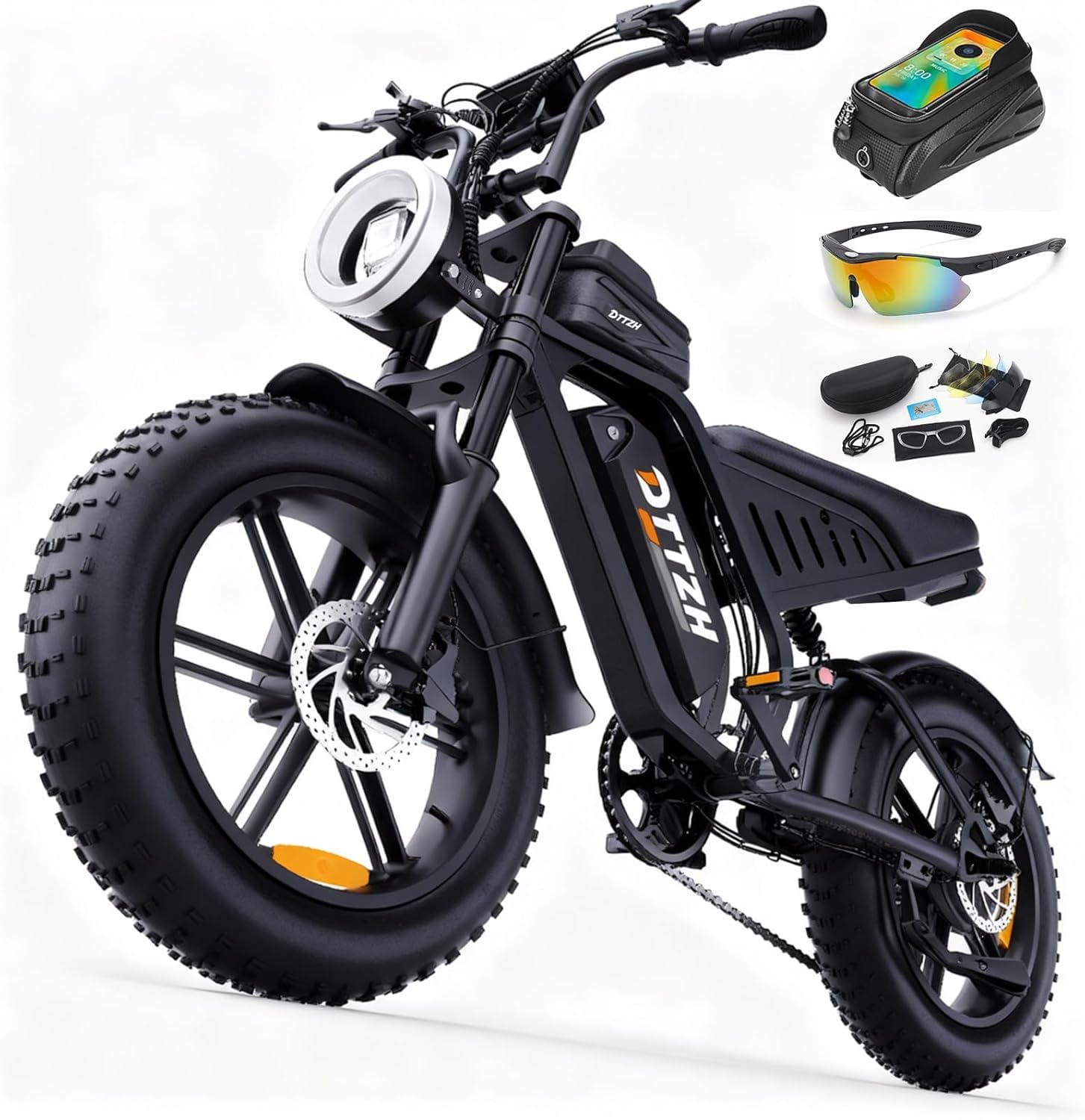 Electric Bicycle with Removable Battery, Dual Suspension, 7-Speed Gear ...