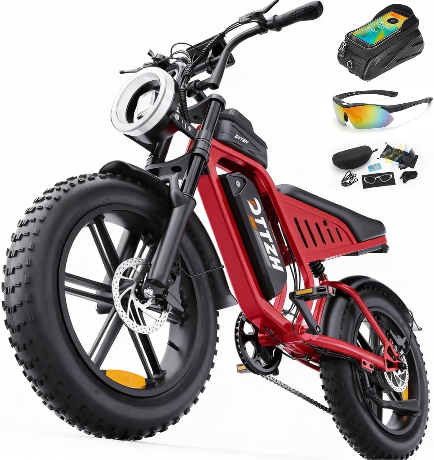 Electric Bicycle with Removable Battery, Dual Suspension, 7-Speed Gear ...
